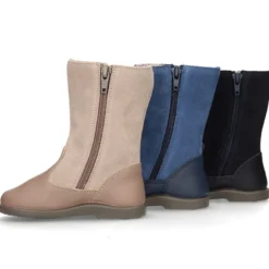 Bota en piel combinada con elástico ESTRELLA.