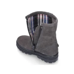 Bota niña con hebilla en piel serraje con cremallera.