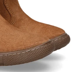 Bota niña CUELLO de PELO con lazos en piel serraje.