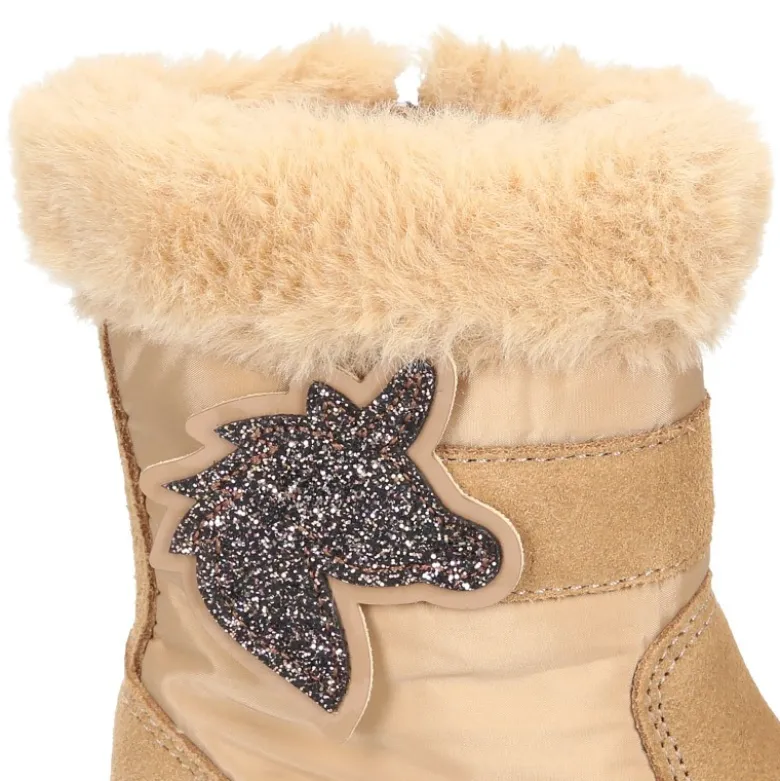 Bota niña UNICORNIO en piel serraje con Nylon.