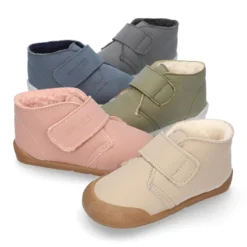 Bota niños Blanditos by Crio´s Sansa sin cordones en piel con borreguito