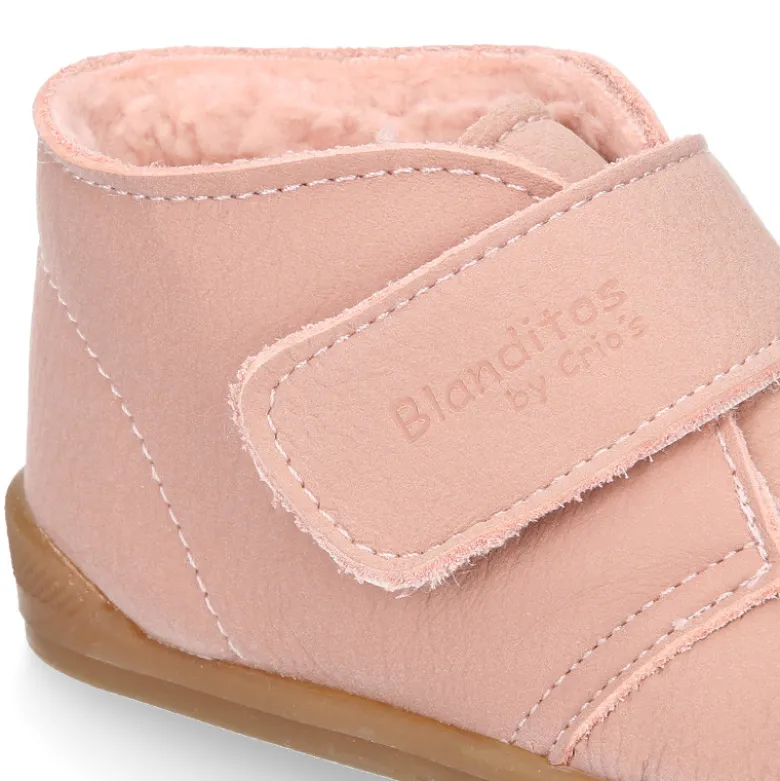 Bota niños Blanditos by Crio´s Sansa sin cordones en piel con borreguito