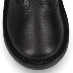 Bota niños con cremallera, cordones y forro de pelo en piel NAPA SUAVE NEGRA.