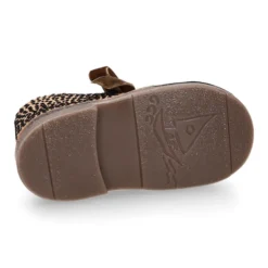 Bota Safari niña con cordones terciopelo y talonera FANTASÍA en piel con brillos.
