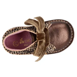 Bota Safari niña con cordones terciopelo y talonera FANTASÍA en piel con brillos.