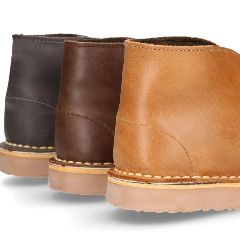 Bota Safari NIÑOS con forro de pelo con cordones en piel.