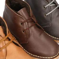 Bota Safari NIÑOS con forro de pelo con cordones en piel.