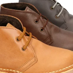 Bota Safari NIÑOS con forro de pelo con cordones en piel.