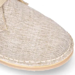 Bota Safari o Pisacacas con cordones y en lino natural.