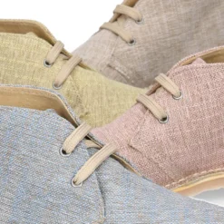 Bota Safari o Pisacacas con cordones y en lino natural.