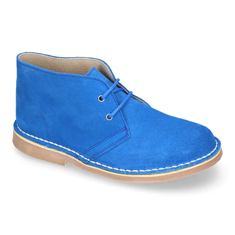 Bota Safari o Pisacacas con cordones para primavera en serraje.