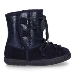 Botas niños mayores tipo ESQUIMAL con cierre adherente y cordones en piel Serraje Combinado.