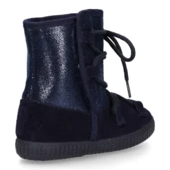 Botas niños mayores tipo ESQUIMAL con cierre adherente y cordones en piel Serraje Combinado.
