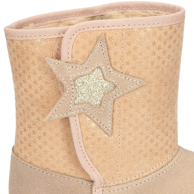 Botas niños mayores tipo ESQUIMAL con cierre adherente en piel Serraje con ESTRELLAS.