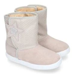 Botas niños mayores tipo ESQUIMAL con cierre adherente en piel Serraje con ESTRELLAS.