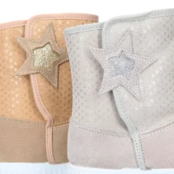 Botas niños mayores tipo ESQUIMAL con cierre adherente en piel Serraje con ESTRELLAS.