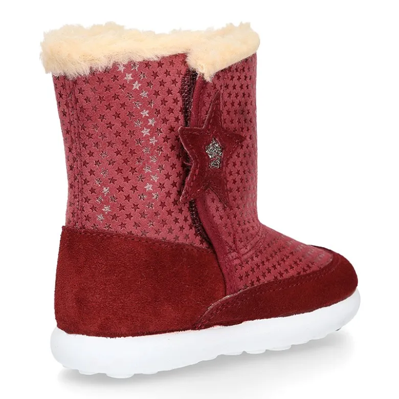 Botas niños tipo ESQUIMAL con cierre adherente en piel Serraje con ESTRELLAS.