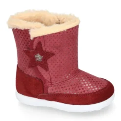 Botas niños tipo ESQUIMAL con cierre adherente en piel Serraje con ESTRELLAS.