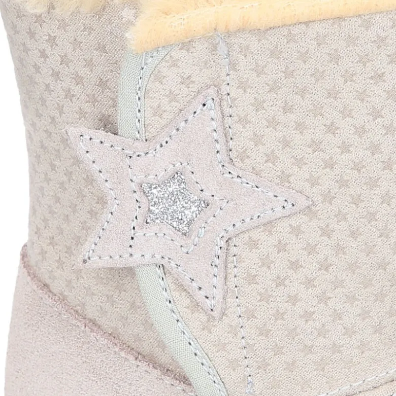 Botas niños tipo ESQUIMAL con cierre adherente en piel Serraje con ESTRELLAS.