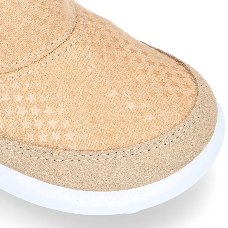 Botas niños tipo ESQUIMAL con cierre adherente en piel Serraje con ESTRELLAS.