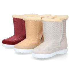 Botas niños tipo ESQUIMAL con cierre adherente en piel Serraje con ESTRELLAS.