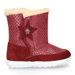 Botas niños tipo ESQUIMAL con cierre adherente en piel Serraje con ESTRELLAS.
