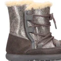 Botas niños tipo ESQUIMAL con cierre adherente y cordones en piel Serraje Combinado.