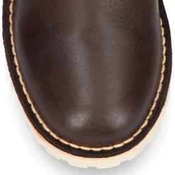 Bota tipo MOTERA niños con cremallera y cordones en piel marrón.