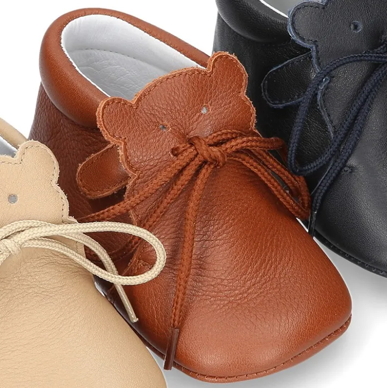 Botita badana bebé OSITO sin cordones en piel napa extra suave.