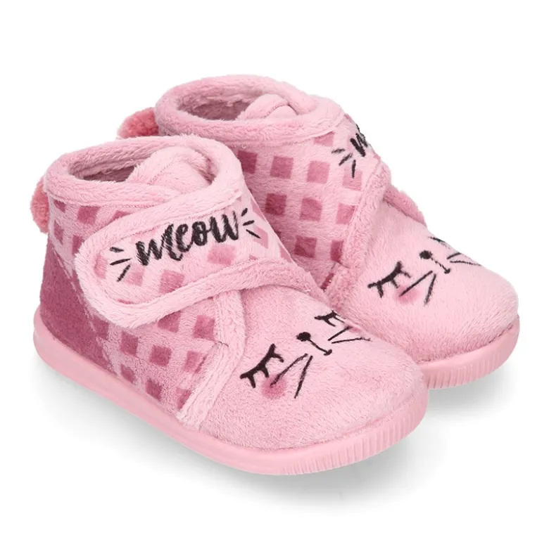 Botita casa niños GATITO sin cordones.
