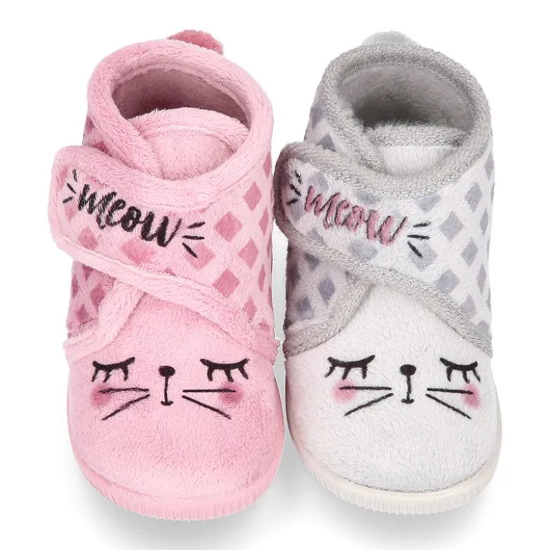 Botita casa niños GATITO sin cordones.