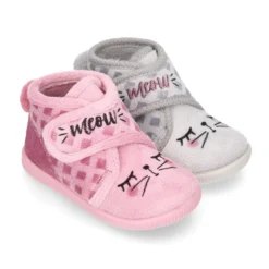 Botita casa niños GATITO sin cordones.