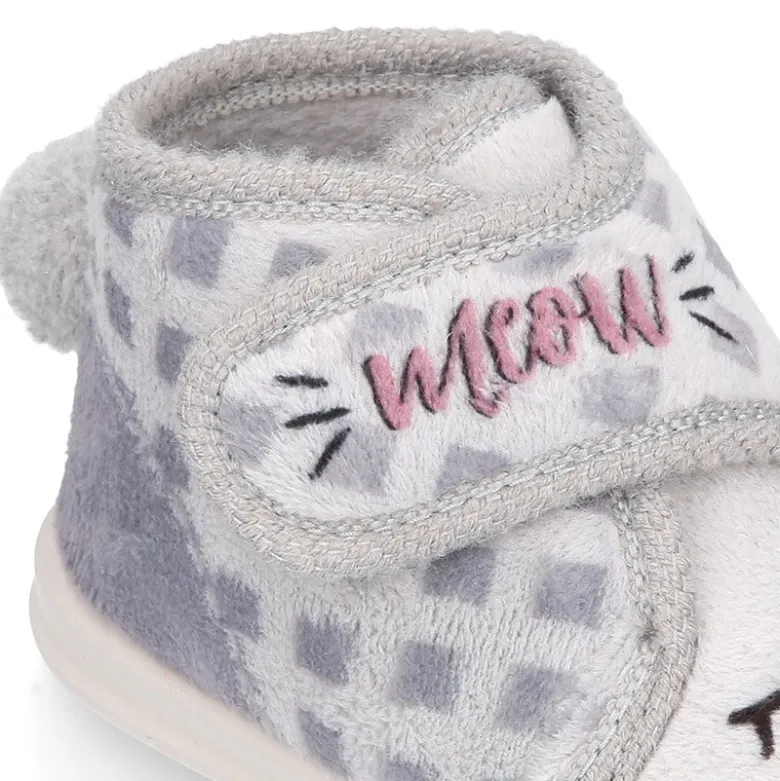 Botita casa niños GATITO sin cordones.