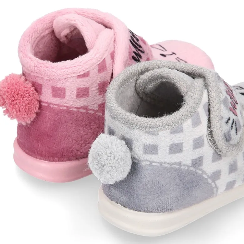 Botita casa niños GATITO sin cordones.