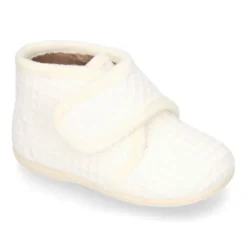 Botita casa niños sin cordones en lona CUADRILLÉ.