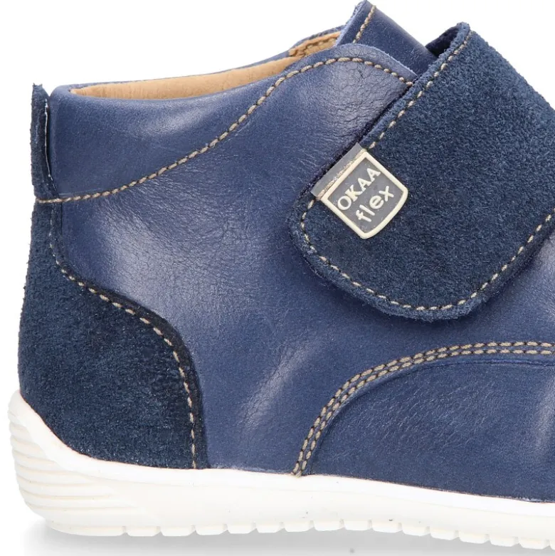 Botita casual niños OKAA FLEX sin cordones y puntera en Piel Napa SUAVE.