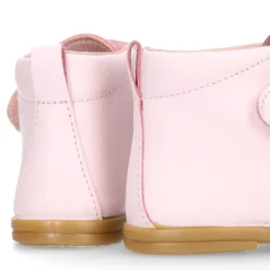 Botita colegial niña y primeros pasos sin cordones en piel ROSA.