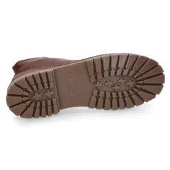 Botita niños con cordones en piel lisa y suela gruesa.