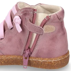 Botita niños OKAA ECO con cordones elásticos y cremallera en Piel Napa RÚSTICA SUAVE.