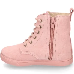Botita niños tipo ROCKERA con cordones y cremallera en piel serraje.