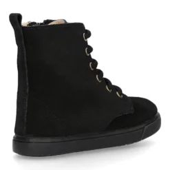 Botita niños tipo ROCKERA con cordones y cremallera en piel serraje.
