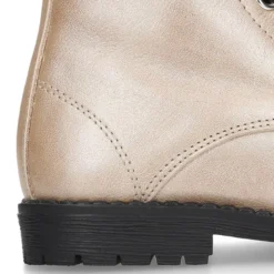 Botita ROCKERA niña cordones en piel LAMINADA VISÓN.