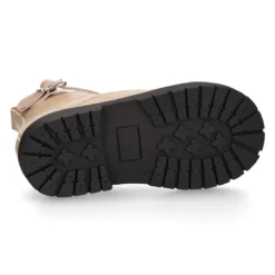 Botita ROCKERA niña cordones en piel LAMINADA VISÓN.