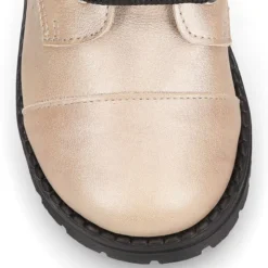 Botita ROCKERA niña cordones en piel LAMINADA VISÓN.
