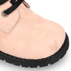 Botita ROCKERA niña cordones en piel tornasolada.
