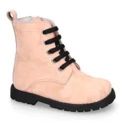 Botita ROCKERA niña cordones en piel tornasolada.