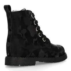 Botita ROCKERA niña cordones en piel tornasolada.