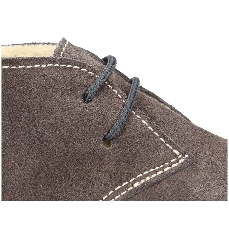 Botita Safari bebé con cordones y BORREGO en piel serraje.