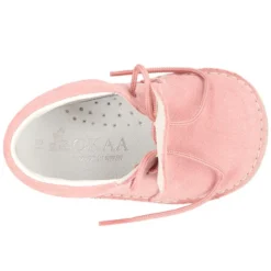 Botita Safari bebé osito con suela SUPER FLEXIBLE en piel serraje en colores pasteles.