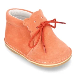 Botita Safari bebé osito con suela SUPER FLEXIBLE en piel serraje en colores pasteles.
